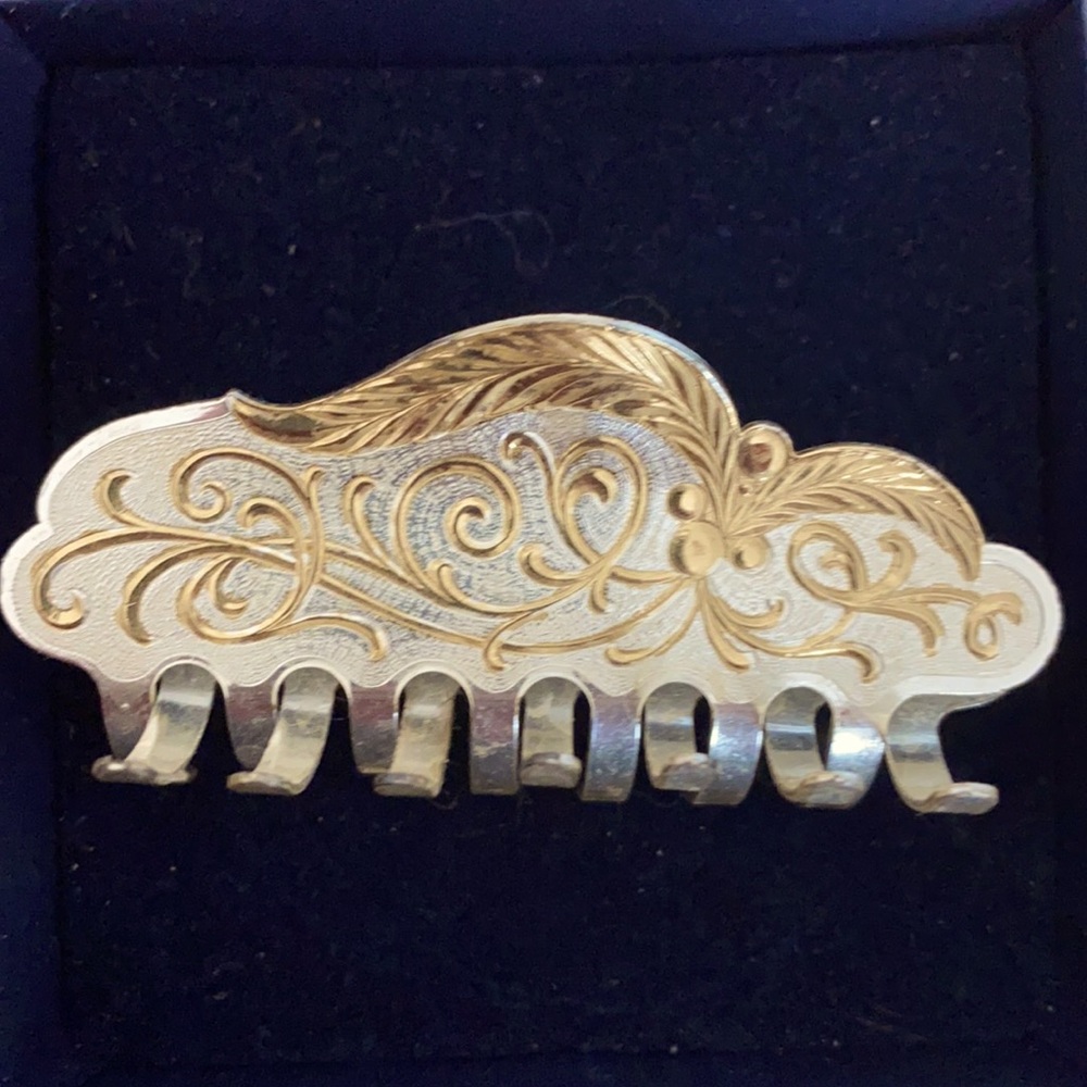 Montana Silversmith Engraved Gold Sliver Hair Clip